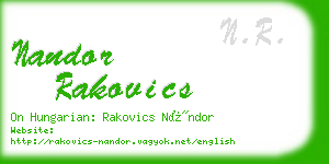 nandor rakovics business card